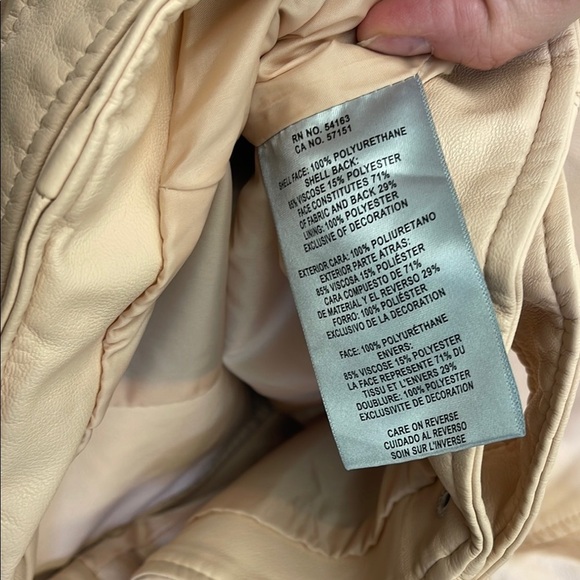 Levi's Pink FAUX Leather Moto Jacket with Asymmetrical Zipper - Picture 7 of 8